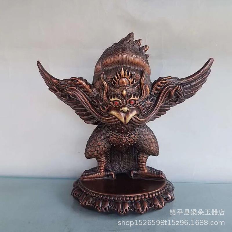 厂家直售纯铜大鹏鸟摆件紫铜色客厅家居创意大鹏摆设工艺品