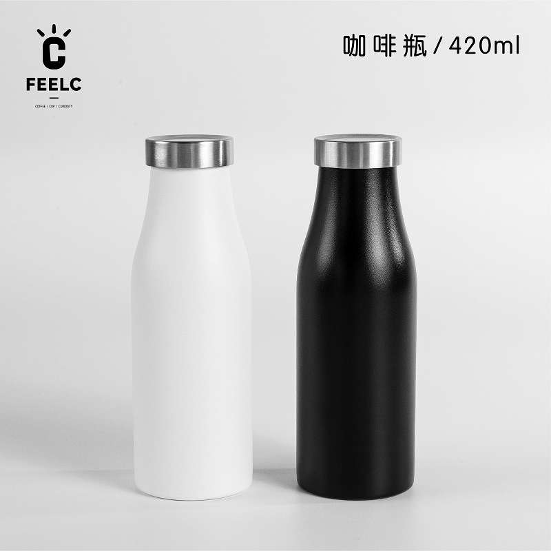 FEELC旅行车载磨砂保温杯随行随手杯咖啡瓶不锈钢学生简约保温杯