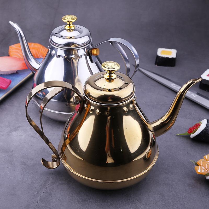 铁板烧用具不锈钢油壶长嘴壶水壶茶壶家用厨房细口壶宫延壶咖啡壶