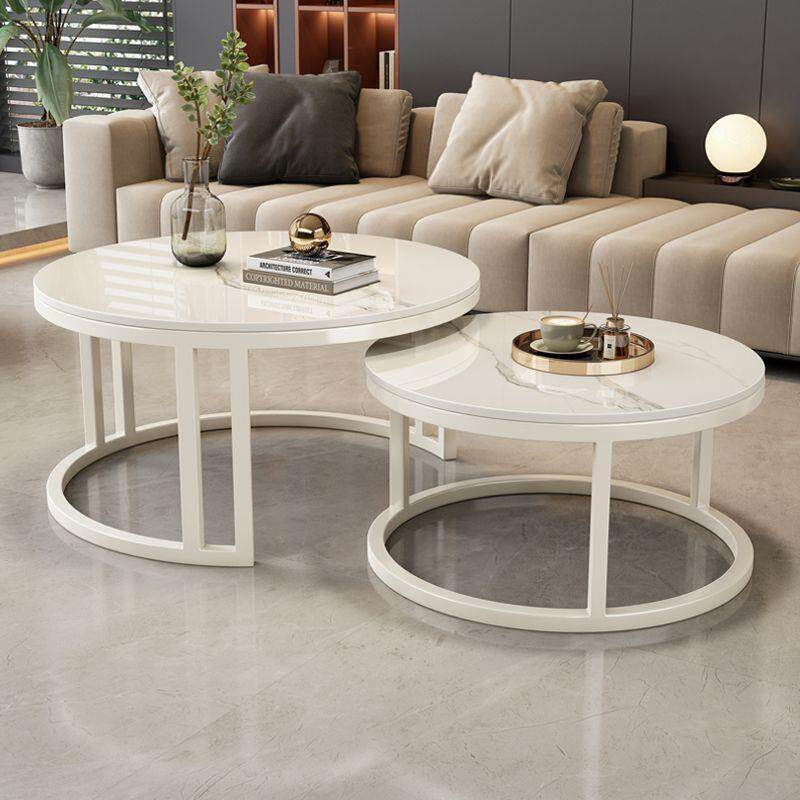 圆形岩板几奶油小户型新款网简约客厅家用红代轻VXO奢现茶茶桌