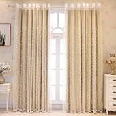 xyt简约田现代新园浮雕绣花全遮光窗帘客厅613卧清室台成品窗阳纱