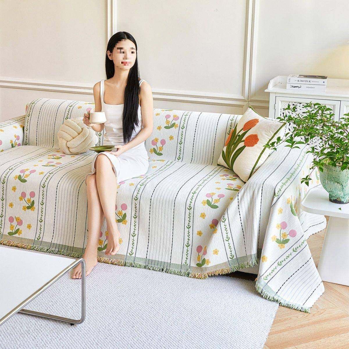 F季3田园风雪G尼沙尔发巾2025新款一整张全盖四JCU通用防滑沙发保,居家布艺,沙发套,淘宝优惠券,粉丝福利购,淘宝优惠卷