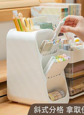 E6J斜插式笔筒收纳桌文面具169收纳架大容量盒多层带抽学屉办公室
