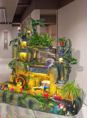 大型山假水喷泉客厅办公室庭落院招财地HEO摆件水幕墙风流水轮