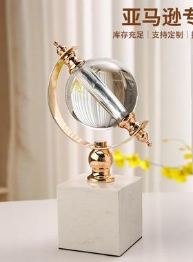 跨境轻奢理石水晶件球摆大创意家居客BJ-0227厅酒柜书房装办公室