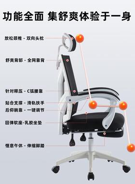 电脑家用久坐办公OYV椅可人体工学椅书房电竞子躺护椅腰椅靠背凳