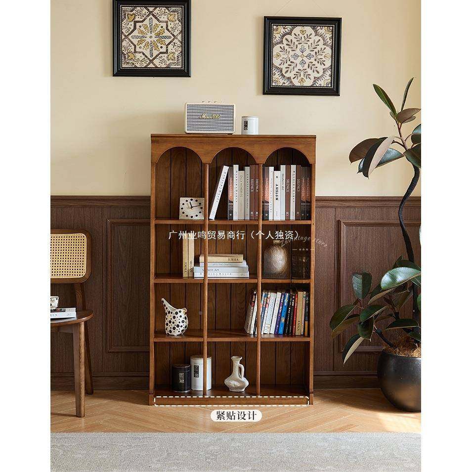安JRE迪书柜/中风古实木用单个置物展家柜法式复古客厅示书房靠墙