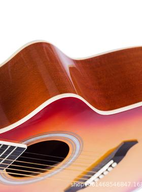 41寸亮光民谣吉r他41寸云杉初学者入门自木吉他guita新手学乐器声