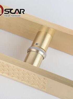 铝合大门拉手古中式仿玻门把手金雕刻祥云铝TYE板璃拉手别墅门扶