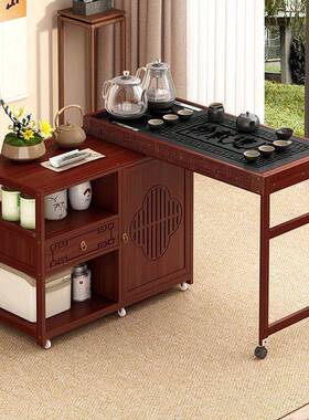 新中式OMR茶水柜移动转茶边桌家旋用小茶台阳台茶烧车水壶一体沙