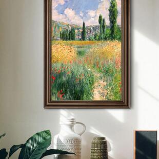 大芬村油画手绘莫奈装饰画美式复古玄关挂画风景客厅餐厅梵高名画