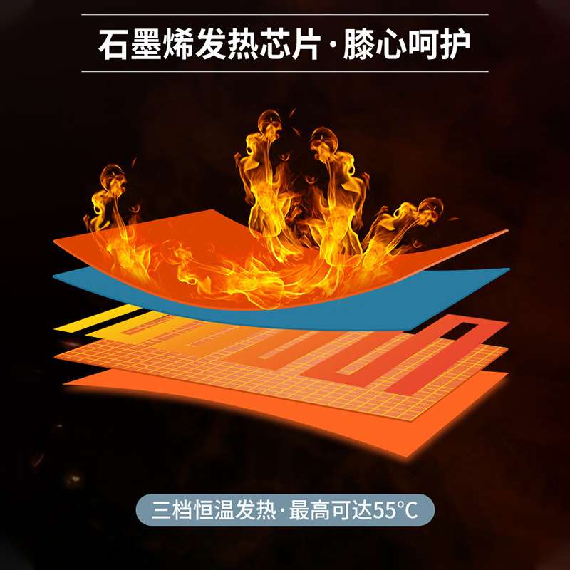 关节保暖石墨烯电热护膝保暖老寒腿加热膝盖理疗艾灸热敷发热护膝