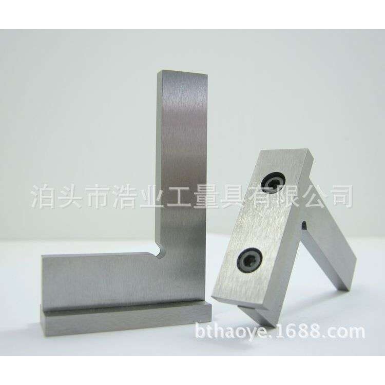 90度角尺带座 平口带座直角尺 50x40 抛光镀锌 可打刻度 拐尺靠尺