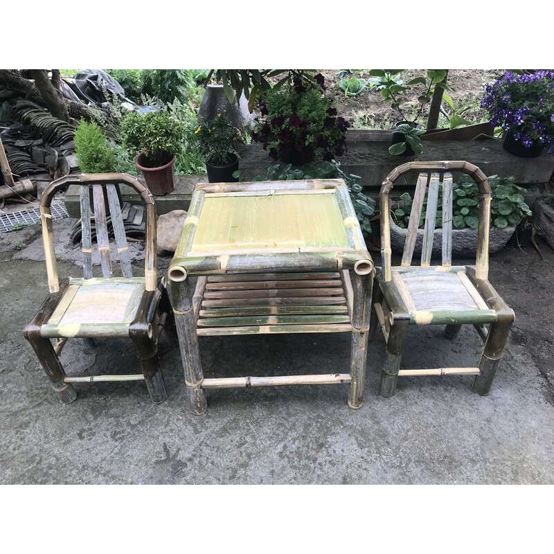 竹茶桌椅组合竹子桌子家用方桌中式竹餐桌复古禅意茶室家具竹茶几