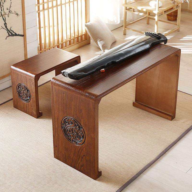 仿古国学桌桐木实木桌子书法共鸣古筝书画桌古琴桌凳禅意桌子茶桌