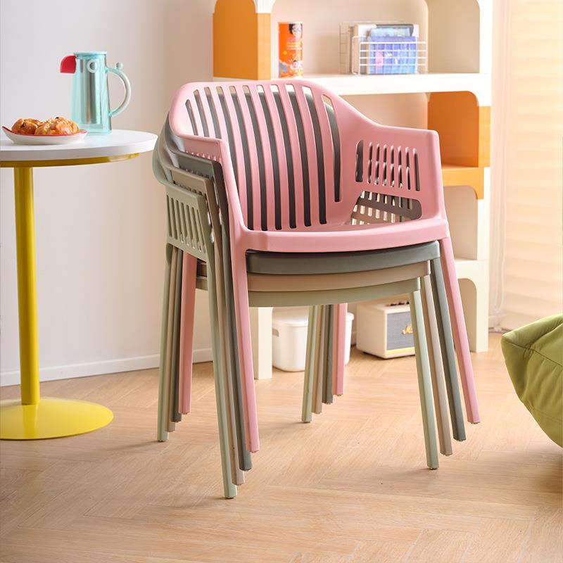 餐椅家用塑料椅子结实耐用可叠放靠背凳子现代简约庭院户外餐桌椅