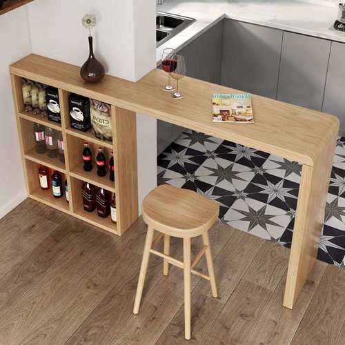 家庭实木吧台桌酒吧客厅隔断柜开放式厨房垭口隔断小吧台高脚桌子