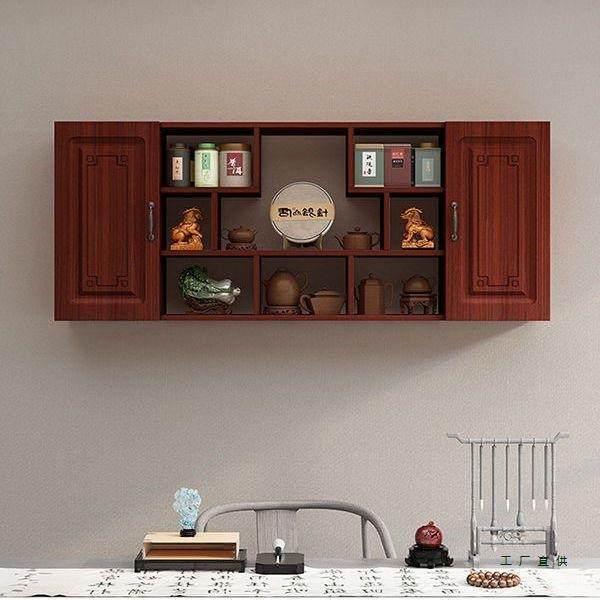 博古架客厅墙上新中式多宝阁壁挂多层置物架茶具摆件带门收纳架子,电子元器件市场,其它元器件,淘宝优惠券,粉丝福利购,淘宝优惠卷