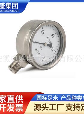 不锈钢膜盒压力表YEF-100K800G12不锈钢基地显示-500~0Pa