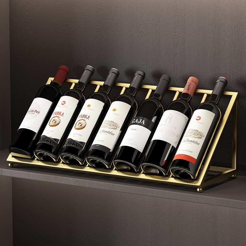 展示架酒瓶桌面创意高端餐厅酒柜葡萄架子酒柜摆件红酒架家用斜放图片