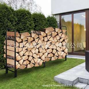 亚马逊重型圆方管柴火架室内木柴收纳储木架户外柴火架置物架