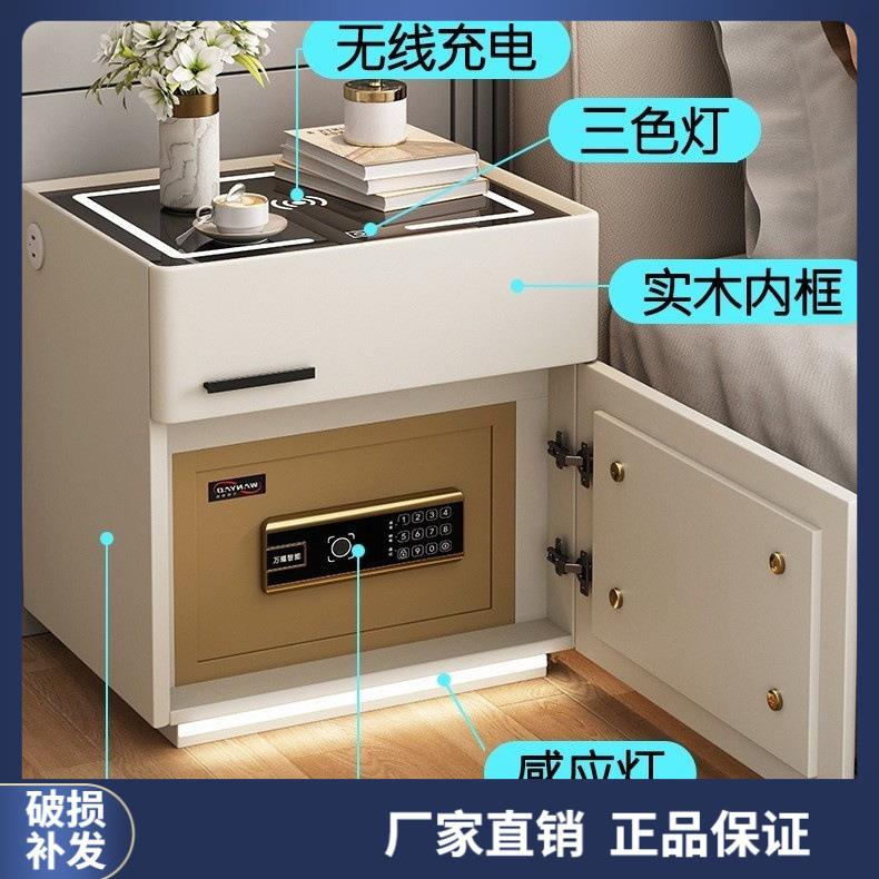 实木轻奢床头柜简约现代家用卧室迷你岩板50cm简约储物柜子整装