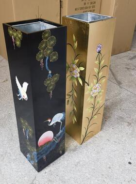 至高美亮光烤漆雨伞架金属内胆黑色金箔书画架古典明清家具置物架