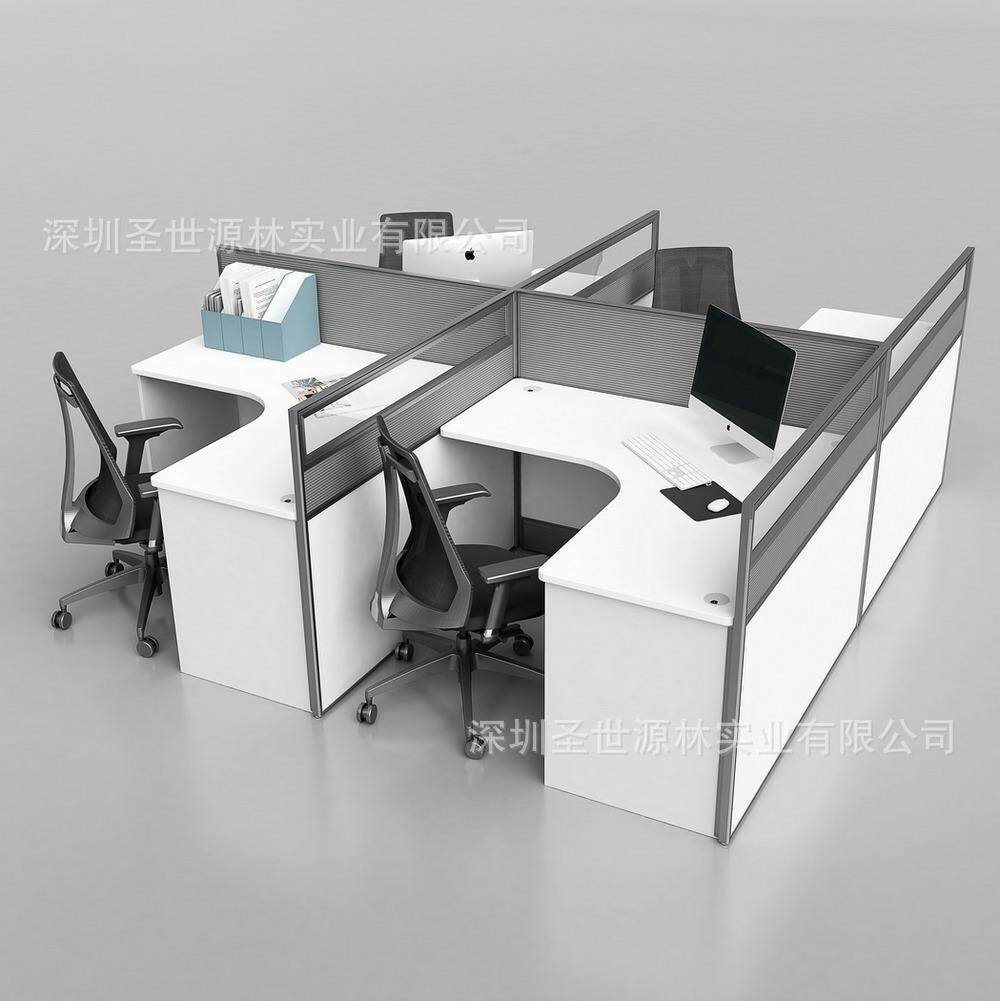 高端办公桌简约现代四人位员工卡座办公室桌椅组合电脑屏风卡位