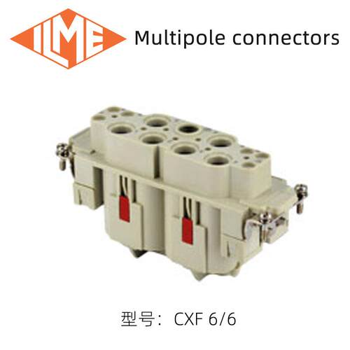 ILME/重载连接器大电流100A插体/适用建筑行业机械设备CXF6/6