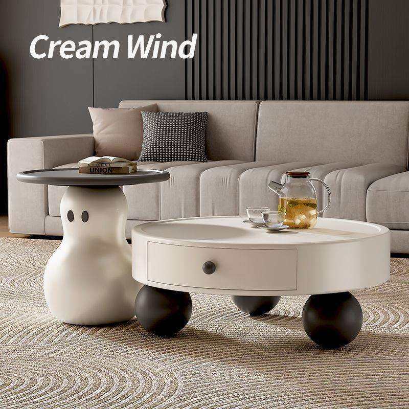 新款奶油风雪人茶几电视柜组合现代简约创意家用小户型客厅带抽屉,电子元器件市场,其它元器件,淘宝优惠券,粉丝福利购,淘宝优惠卷