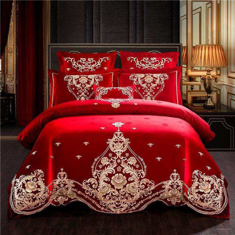 长绒棉贡缎提花绣花婚庆多件套（床盖式）,电子元器件市场,其它元器件,淘宝优惠券,粉丝福利购,淘宝优惠卷