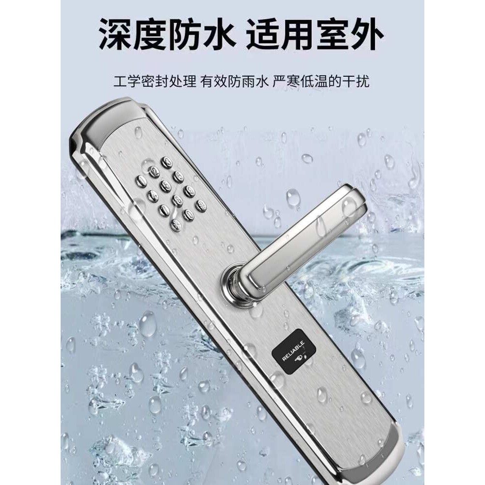 防水机械密码锁入户门铁门大门不锈钢门锁不用电防盗门密码锁家用