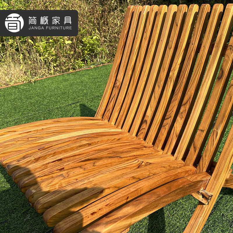 室外实木桌椅庭院酒店露台阳台花园柚木一桌四椅户外休闲简约家具