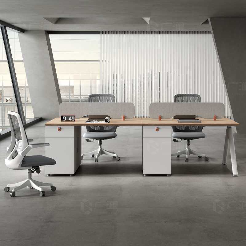 广东佛山办公家具 单人简约双人员工工位财务办公桌椅组合4人位无