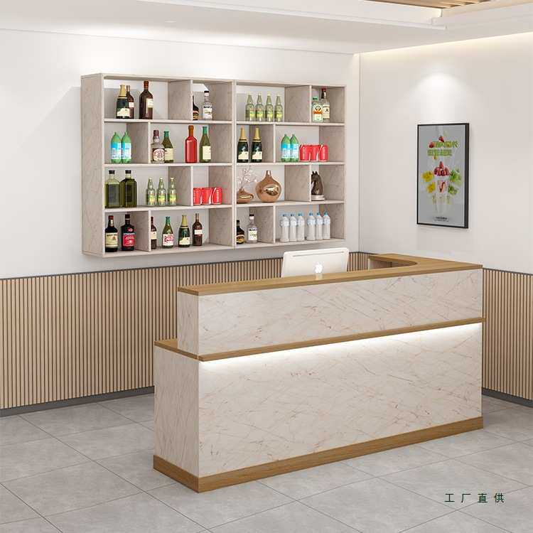 饭店吧台收银台酒柜一体前台店铺小型转角柜台商用餐厅餐饮接待台