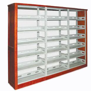 仿古豪华钢木书架简易铁书架橡木侧板落地书架实木侧板护板书柜