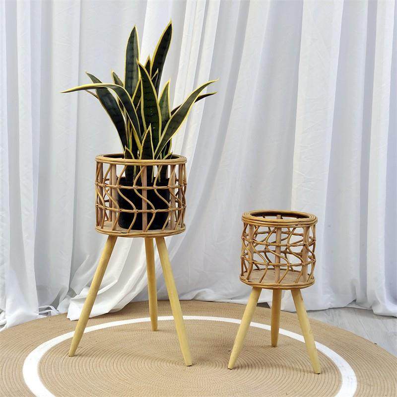 花篮藤编简约阳台花架落地式木质高编织花盆架绿植卧室客厅花架子,智能设备,其他智能设备,淘宝优惠券,粉丝福利购,淘宝优惠卷