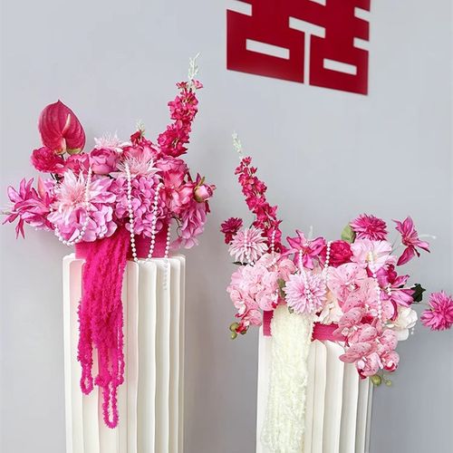 吾家婚品婚房布置装饰仿真花订婚宴客厅摆设婚礼仿真花桌花床头花