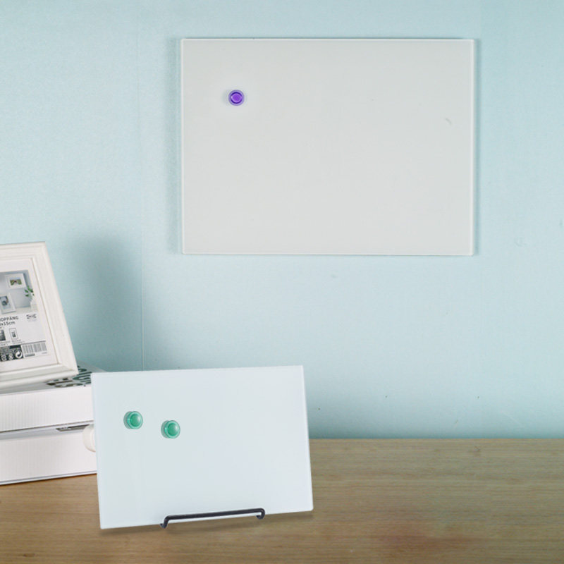 钢化玻璃白板会议室办公挂墙磁性白板 桌面写字玻璃小白板