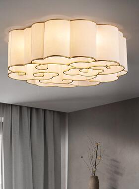 祥云新中式吸顶现代简约PZE客厅灯圆形布艺酒店朵大工堂灯程主卧