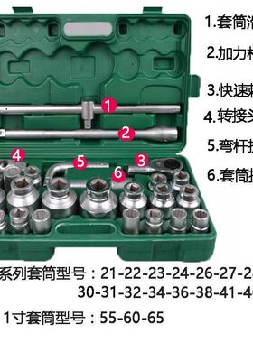 十二套筒套装气动六电动扳手套筒十二角型头重气型角梅花90863型