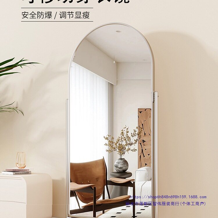 高清全身镜显高显瘦穿衣家用落地镜拱形可移动网红拍照舞蹈镜