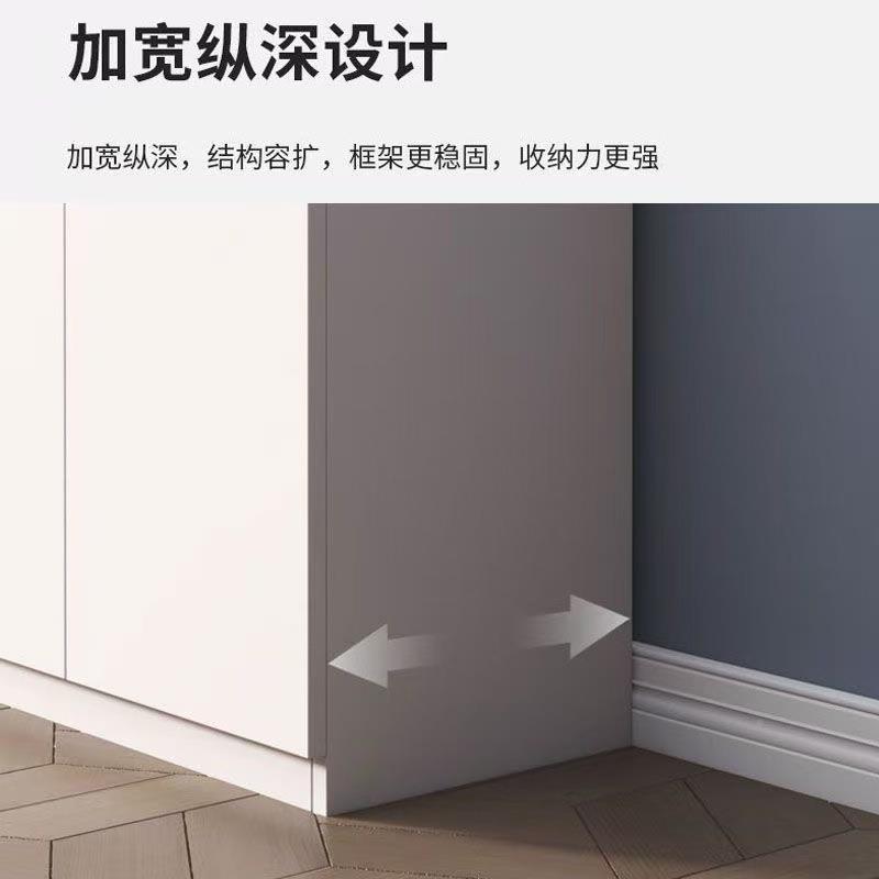 奶油风墙餐边柜靠立柜实木橱柜斗柜IOA储柜屉收纳柜带抽茶水柜客