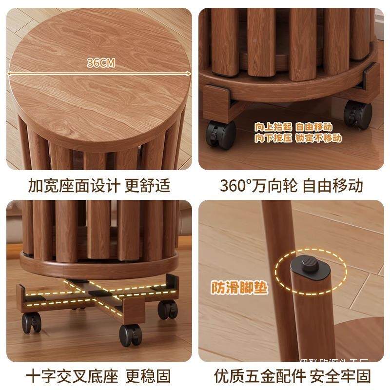 实木凳凳子餐茶几家可叠放圆现代吃饭登子桌凳新用中K矮凳式叠叠