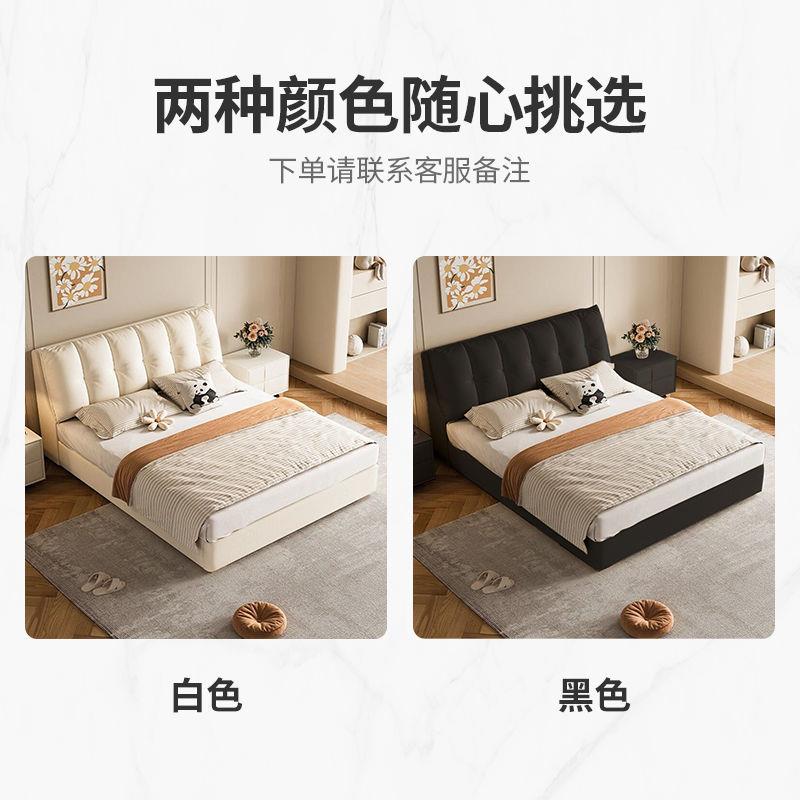 约奶油箱HIP风床布艺意式双人床1.8米现代简主卧大床高储物科技布