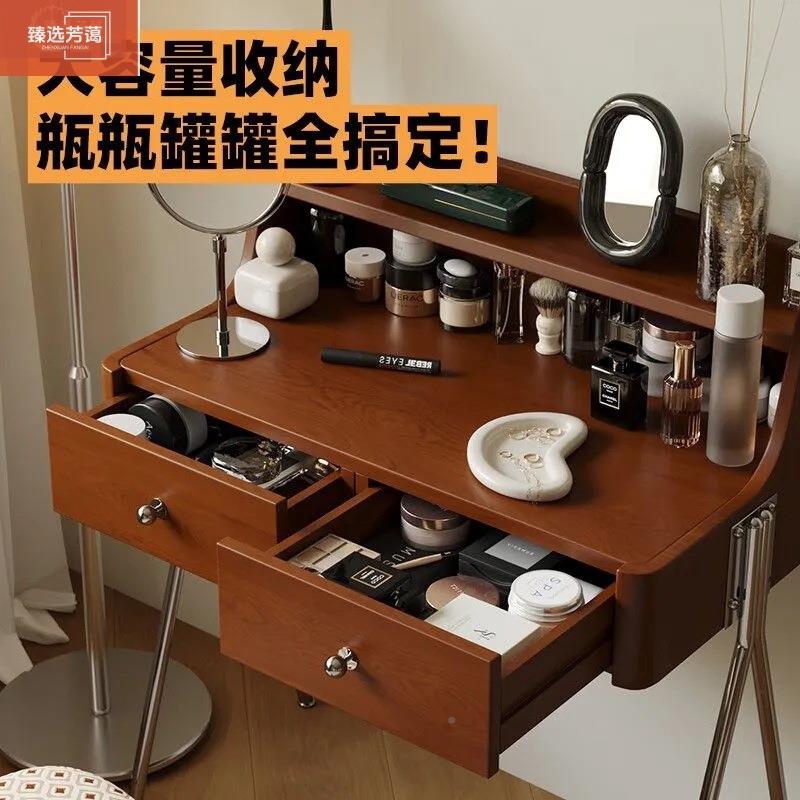 式复小古户型储物日式化妆木台臻选实ZES木梳妆台法中古原卧室化