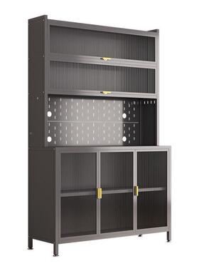 家厨房用置物架餐边储物柜落地多层烤58087z箱波微炉多功能收纳柜