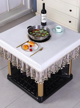 104J正6DA烤桌罩套火方形电暖炉pu防水皮子罩开孔四方电炉桌布罩