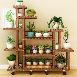 架绿萝阳台置物OZO落多肉简易实木花架子室内植花盆架客物厅地式