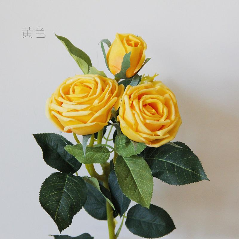 堪比真花高端轻奢桌手感保湿玫假花仿真瑰花客!厅摆设餐263花摆
